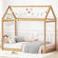Lit simple pour maison simple - Solution de couchage pratique en bois en forme de maison polyvalente et attrayante