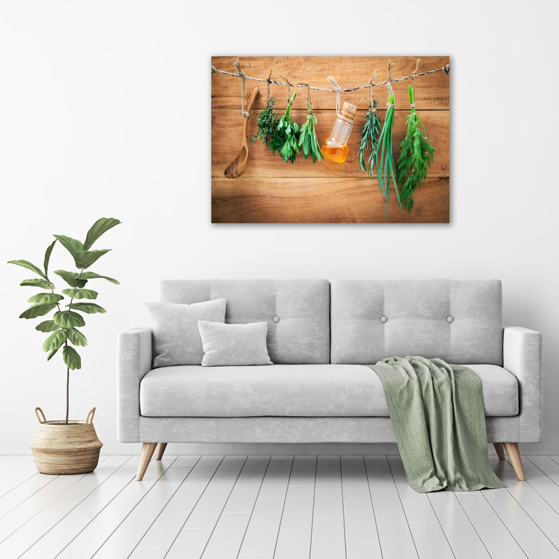 Herbs On A String - Wrapped Canvas Print