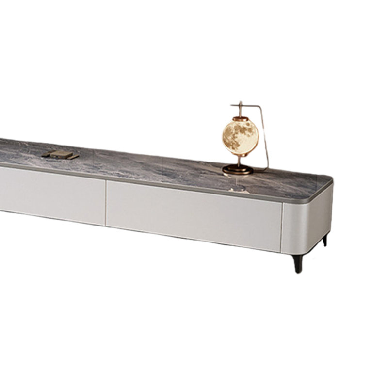 Meuble télé Modern Luxury, 15.35"H x 70.86"L x 11.81"W, Blanc / noir / gris