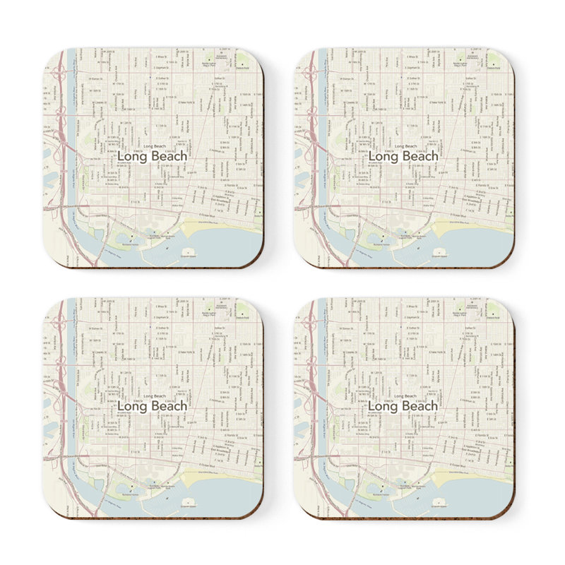 Sous-verre carte des États-Unis, Long Beach