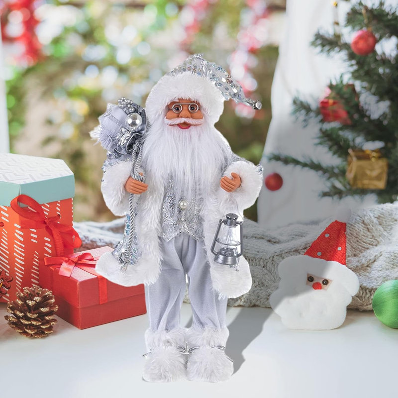 Père Noël avec lanterne de Noël, H 17,7 po x l 9,5 po x P 5,1 po