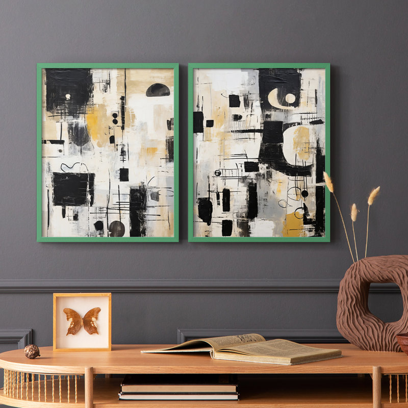 ABSTRACT Series CCCCLXXIX - Reproduction encadrée de qualité supérieure - prêt à être accroché - aucun clou requis - aucun clou requis