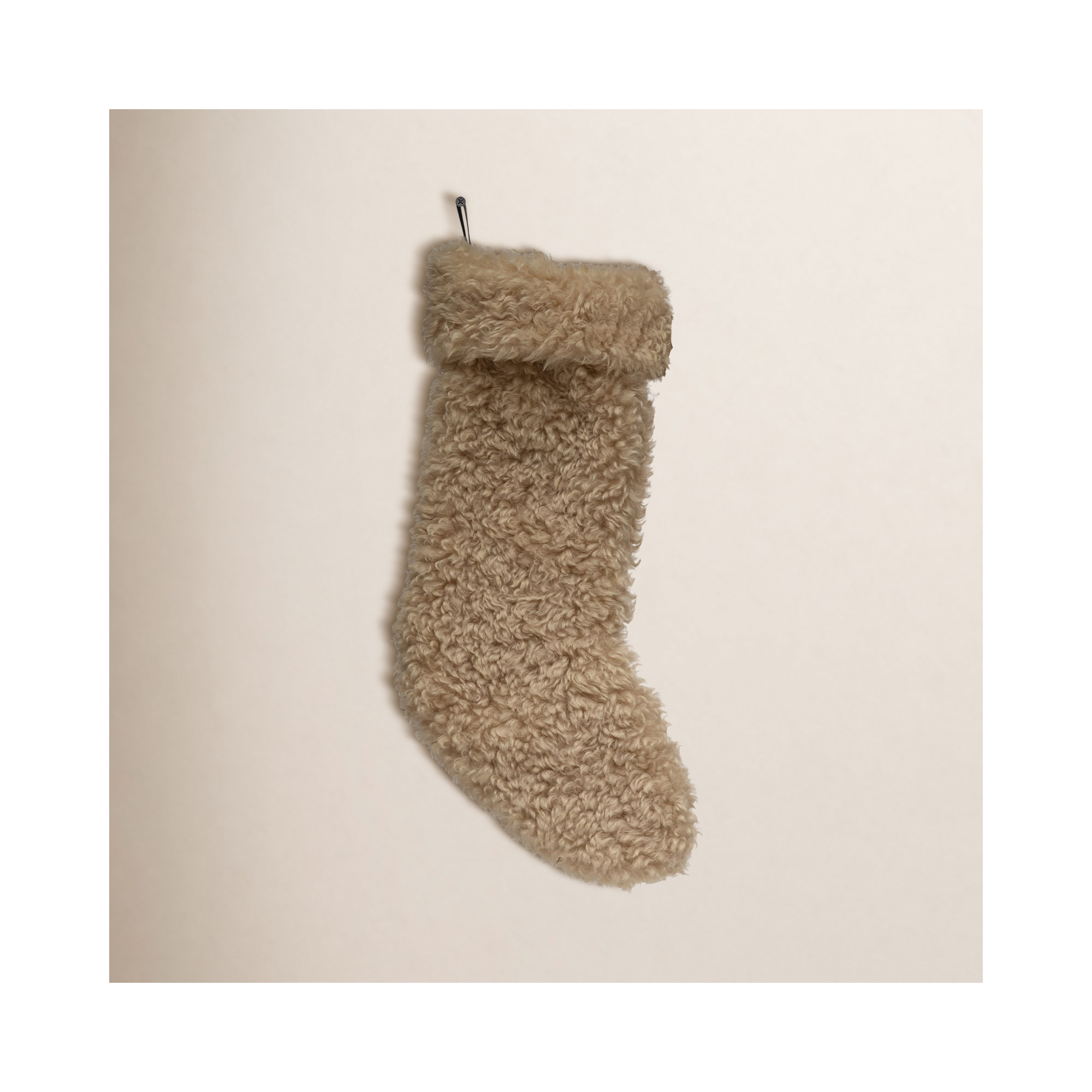 Sherpa Fabric Stocking, Tan
