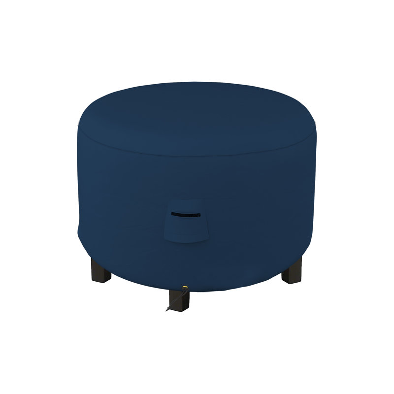 HeavyDuty Multipurpose Waterproof Round Ottoman Deck Box Cover,Outdoor Round Storage Box Bench Cover, 18" H x 24" W x 24" D