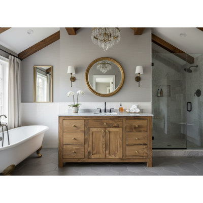 Havenwell - Single Sink Vanity - White Oak - 48"L Stain Color 4