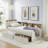Modern Day Bed with Storage Headboard,Two Storage Drawers and LED Lights-1615983359