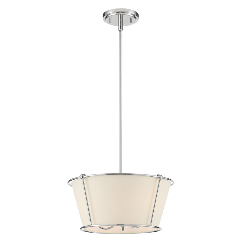 Pulito 3lt Convertible Semi-Flushmount/Pendant, Polished Nickel