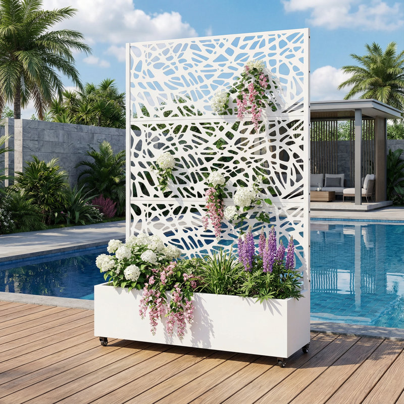 Boîte à fleurs Eurel, H 72 po x l 47 po x P 16 po, White