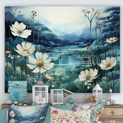 «Misty Flower Meadows III», reproduction sur toile