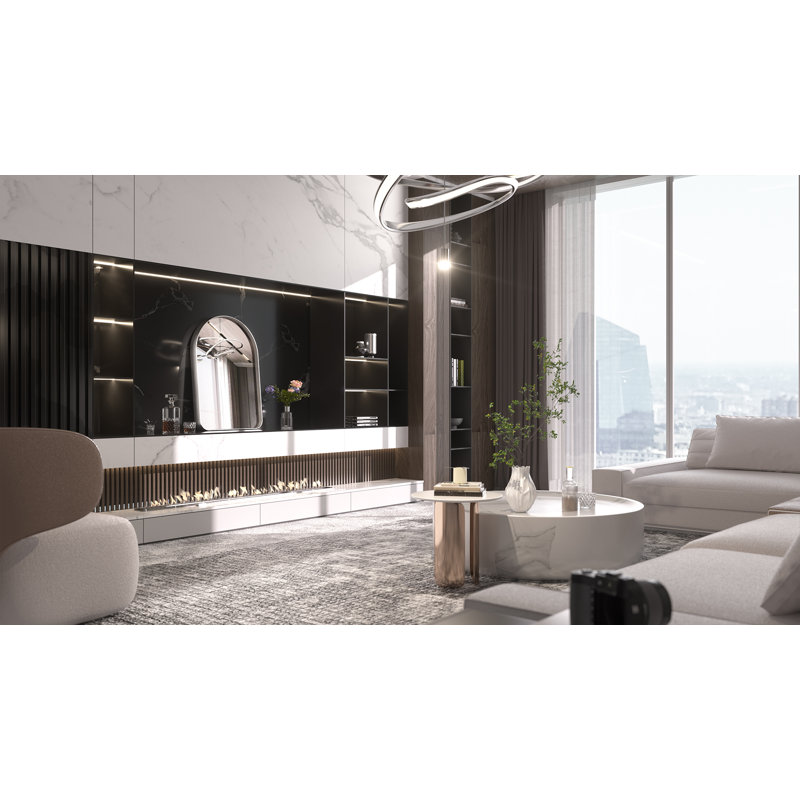 Miroir d'appoint mural Briannon, 24 po x 36 po, Argent