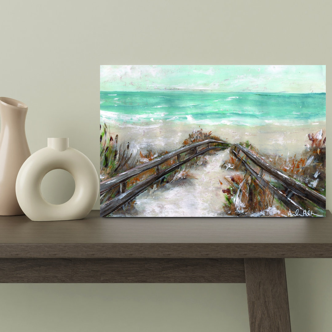 Sandy Shores Abstract Coastal Wall Art Print