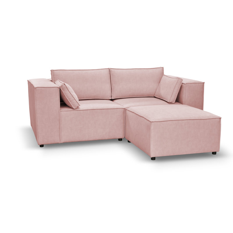Natan 3 Seater Corner Sofa , Pink