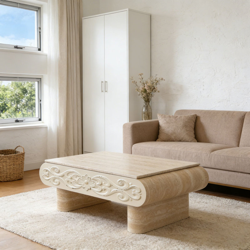 Table basse à plateau relevable Modern, Jaune