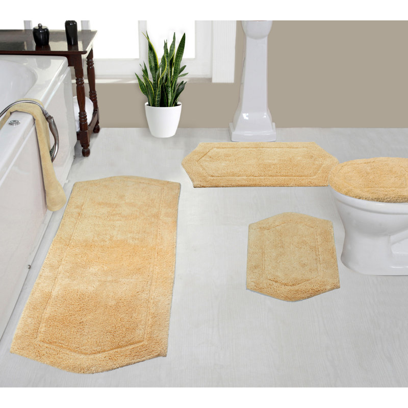 Tapis pour salle de bain Delean, Jaune