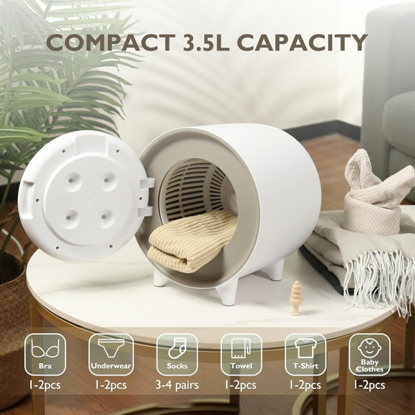 Portable Condenser Tumble Dryer, Small 5kg Vented Dryer, Wall Mounted Or Countertop Use, Compact Mini Spin Dryer, 0.8kg Load Capacity,C-220V