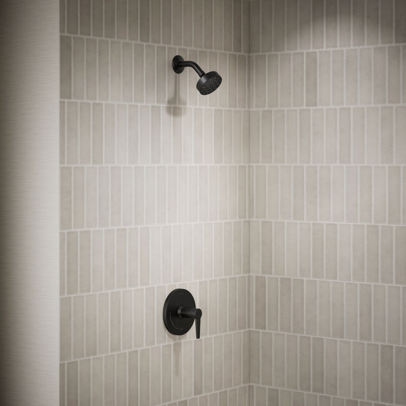 Pitch Rite-Temp Shower Trim Kit 2.5 GPM, Matte Black