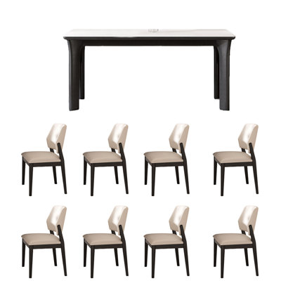 Elegant Ash Wood Dining Table Set