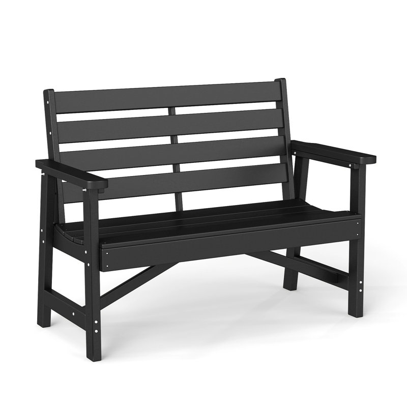51.5" All Weather HDPE Garden Benches, Black