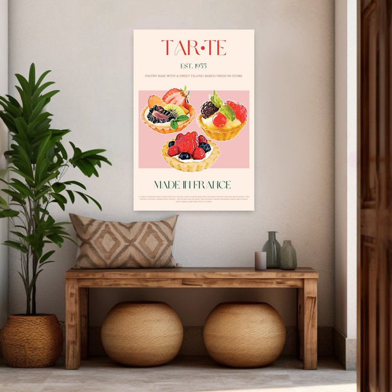 Tartelettes aux fruits français, H 48 po x l 32 po