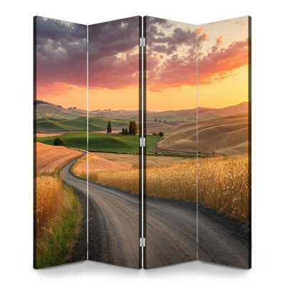 Cloison pliante 4 panneaux paravent Royal Winding Road