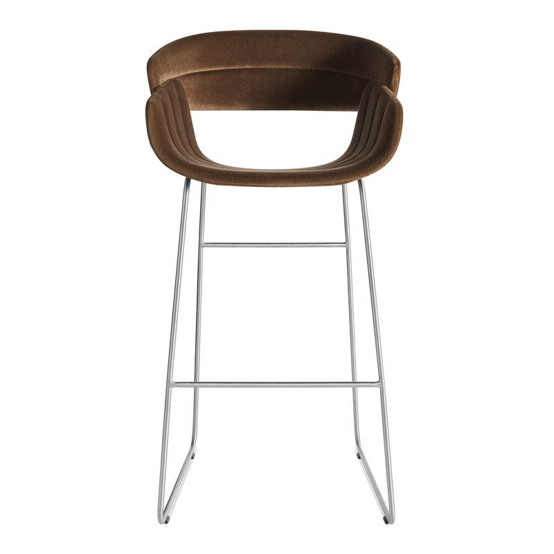 Racer Barstool Coffee Velvet, Bar Stool (30" Seat Height), Coffee