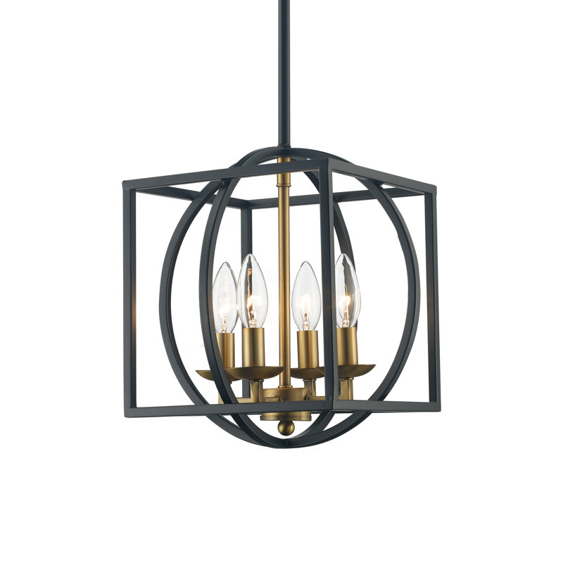 Nevels 6 - Light Dimmable Geometric Chandelier, Antique Gold