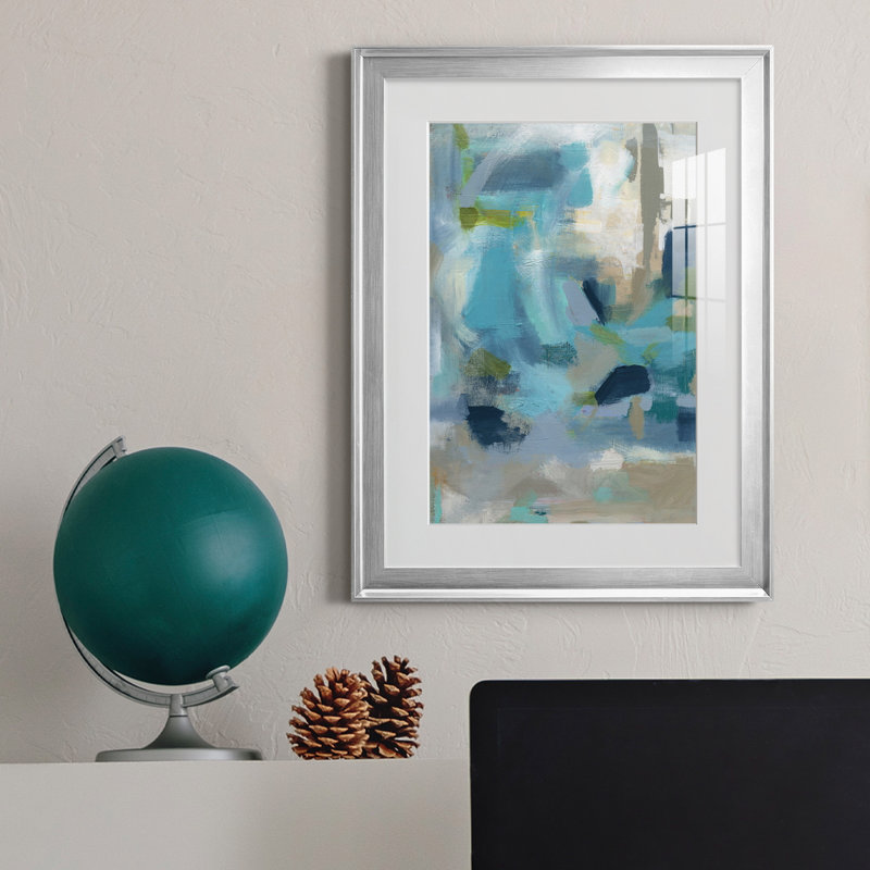 Circle the Beachfront - Peinture encadrée, H 22,5 po x l 30,5 po x P 1,5 po, Argent