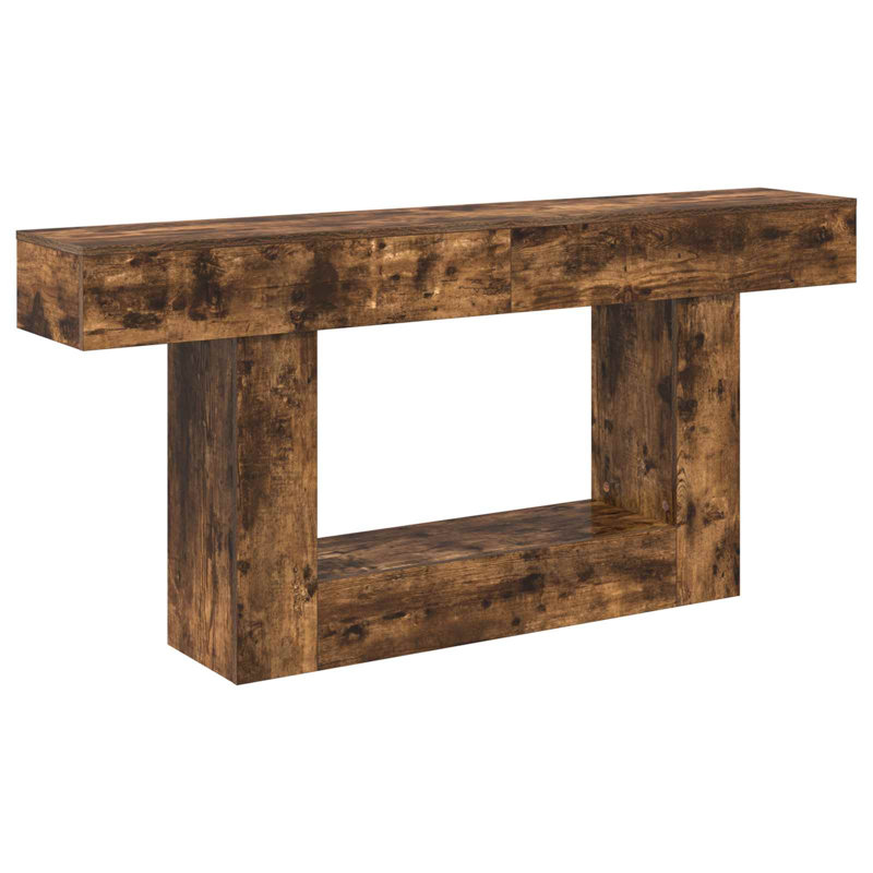 Console Table, 74cm H x 160cm W x 30cm D, Smoked Oak, Smoked Oak, Smoked Oak