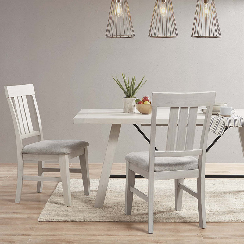 2 pièces, chaise d'appoint de salle à manger, siège en bois massif et rembourré, peut supporter une capacité de poids maximale de 300 lb avec une limite de poids