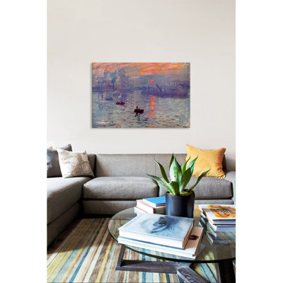 Sunrise Impression by Claude Monet 3 Piece Painting Print on Wrapped Canvas Set