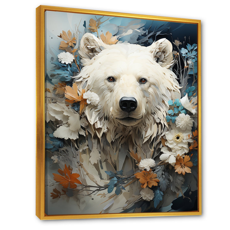 " Surreal Bear Dreamscape " Print, Gold Floater Framed, 20" H x 12" W x 1" D