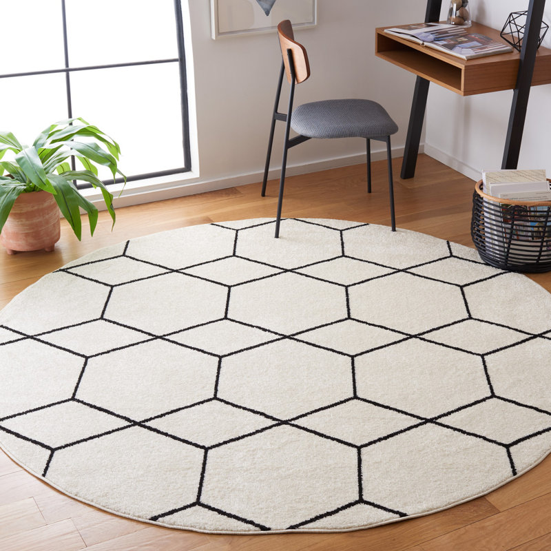 Tapis tissé à la machine Kasturi , Rond 6 pi 7 po