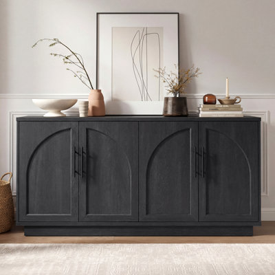 Arden 59'' Wide Arched Sideboard Buffet Cabinet with 4 Doors, Adjustable Shelves and Cable Management
