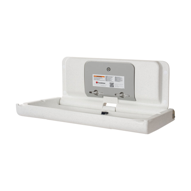 Foundations Horizontal Changing Station with Safety Straps, White Granite