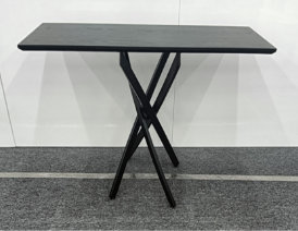 Lenworth Luxury Console Table In Veneer And Metal Legs - Modern Statement Design Hallway Table, Black