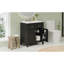 Meuble-lavabo de 30 po avec lavabo en céramique, armoires noires modernes, 2 portes et tablette spacieuse pour une conception efficace-489307180