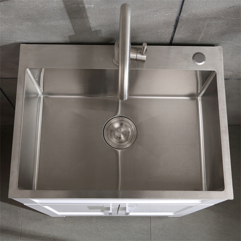 24In Stainless Steel Washing Sink W/ Faucet Hoses And Drain Head Only(Update)