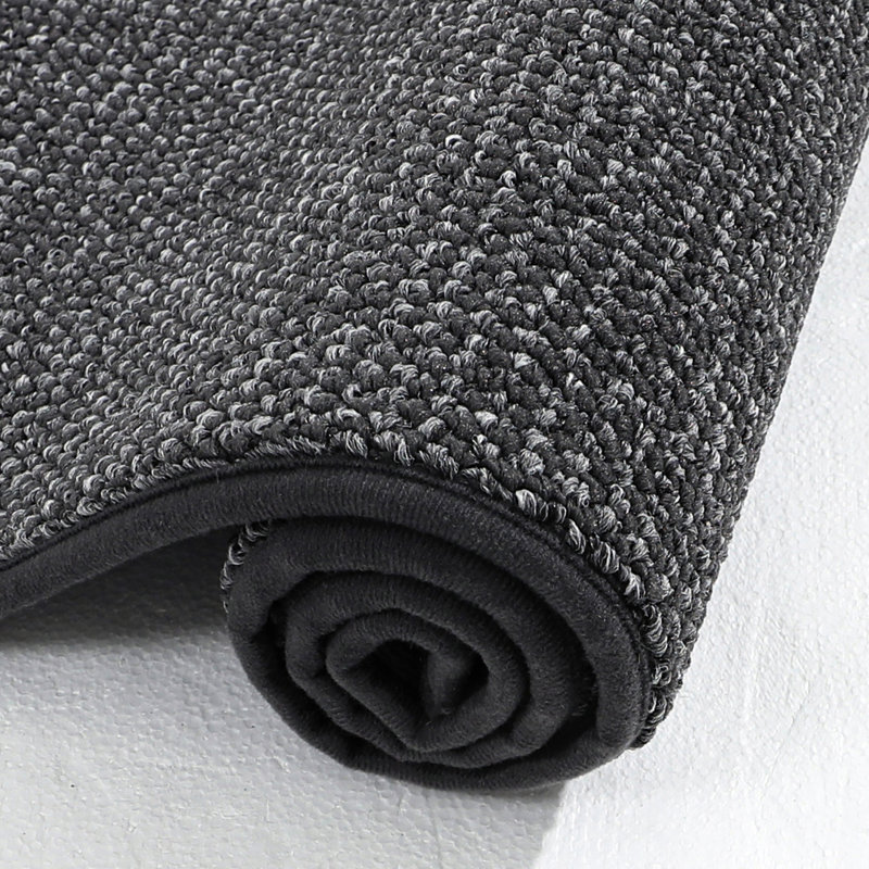 Bukvice Non-slip Washable Door Mat, 24" W x 36" L, Dark Gray