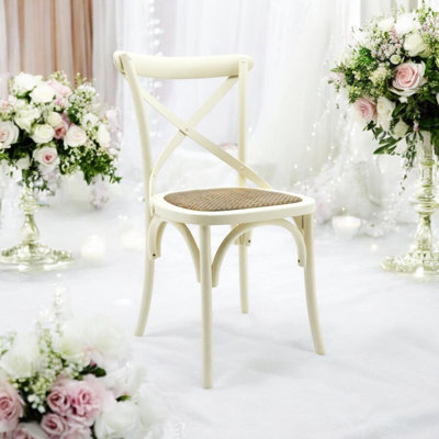 Arnulfo Cross Back Dining Chair, Hand-Finished Distressed Design, Stylish and Comfortable Seating for Any Room