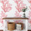 Pink and White Coral Floral Wallpaper