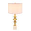 Lampe de table dorée et blanche avec corps rond à quatre niveaux (ampoule non incluse)
