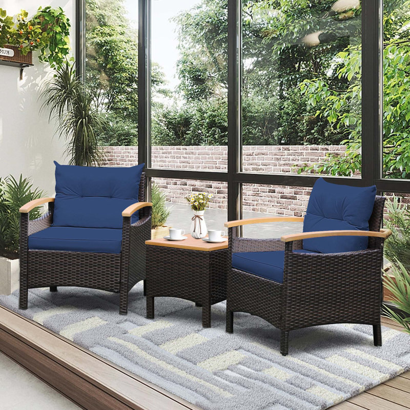 Mariann 2 - Person Patio Conversation Set with Cushions