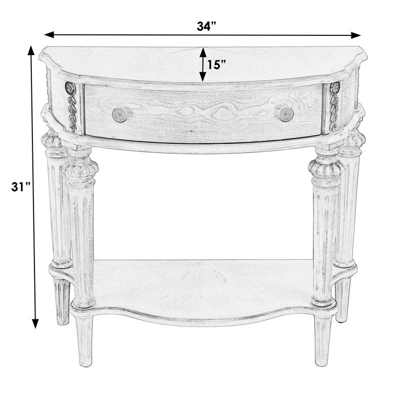 Roloff 34" Console Table, Antique Beige