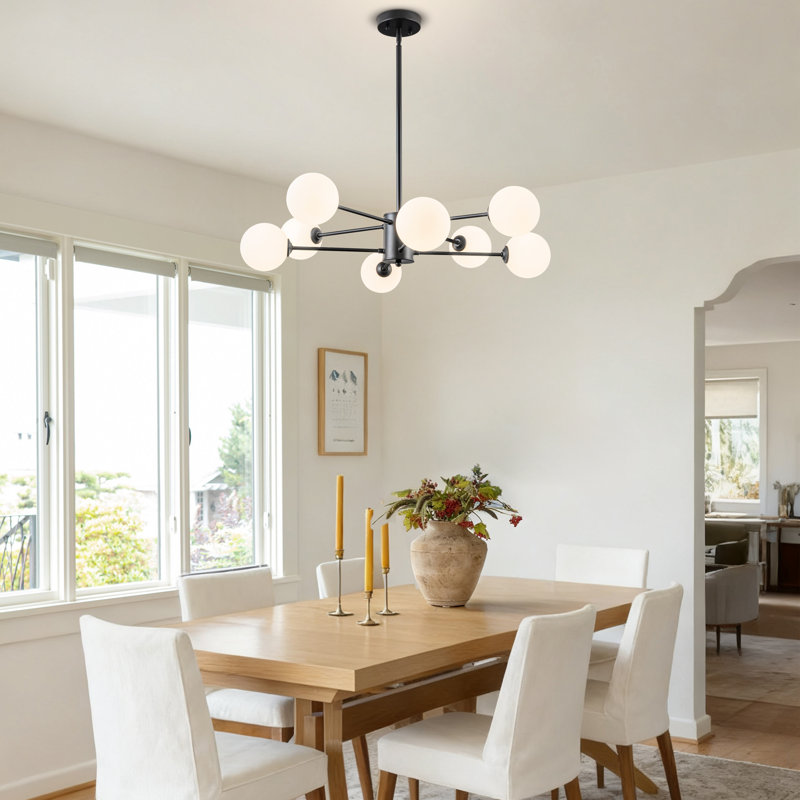 8 - Light Dimmable Sputnik Modern Linear Chandelier