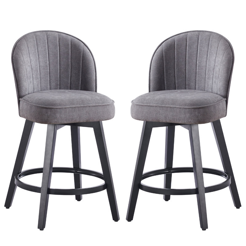 Tabouret de bar rotatif 26,4 po Letecia, Gris clair
