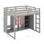  Lit mezzanine en bois avec garde-robe, tablettes de rangement et armoire-116489206-116489208