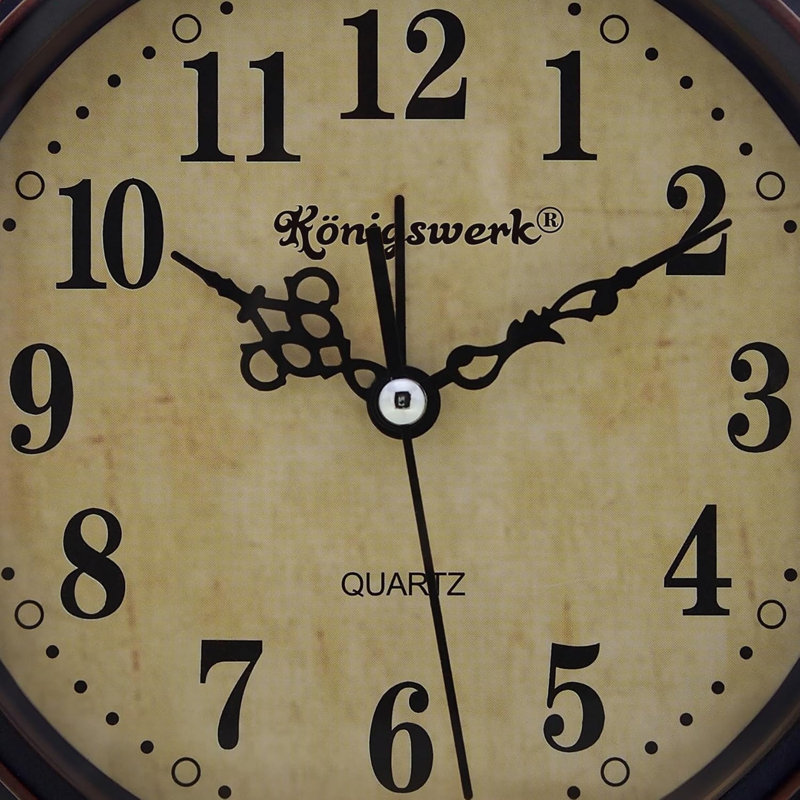 Réveille-matin analogique rétro, petite horloge de bureau silencieuse de 5,25 pouces avec veilleuse, à piles pour la table, la chambre à coucher, le chevet, le salon, la décoration de chambre (classique)