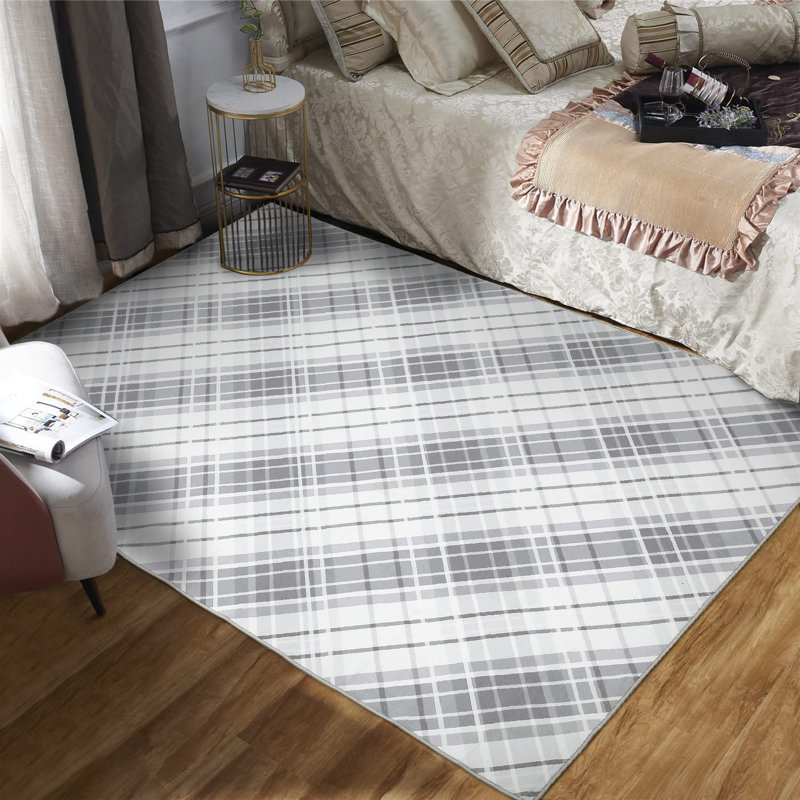Striped Machine Washable Rugs Geometric Modern Non-Slip Rug for Living Room Bedroom Nursery Dining Table Bedside Decor