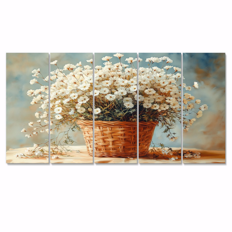Ensemble de fleurs blanches "Garden Farm Garden II - Daisies", H 28 po x l 60 po