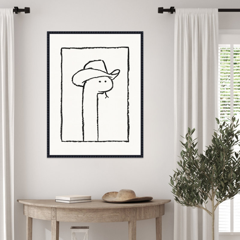 «Squiggles the Snake In a Stetson» par Kenetha, reproduction d'art sur toile encadrée, H 30 po x l 23 po